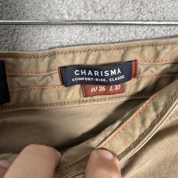 34 Heritage Pants Men Size 34x29 Charisma Comfort Rise Classic Beige Khaki Prep - Picture 14 of 16